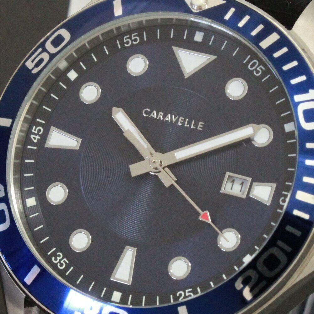 Caravelle Men's Sport Watch By Bulova Sunburst Dial Silicone Strap 42mm - Picture 12 of 13